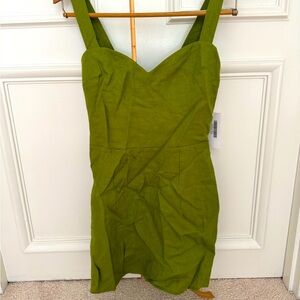 Reformation Miso Linen Dress Avocado Size 6 NEW